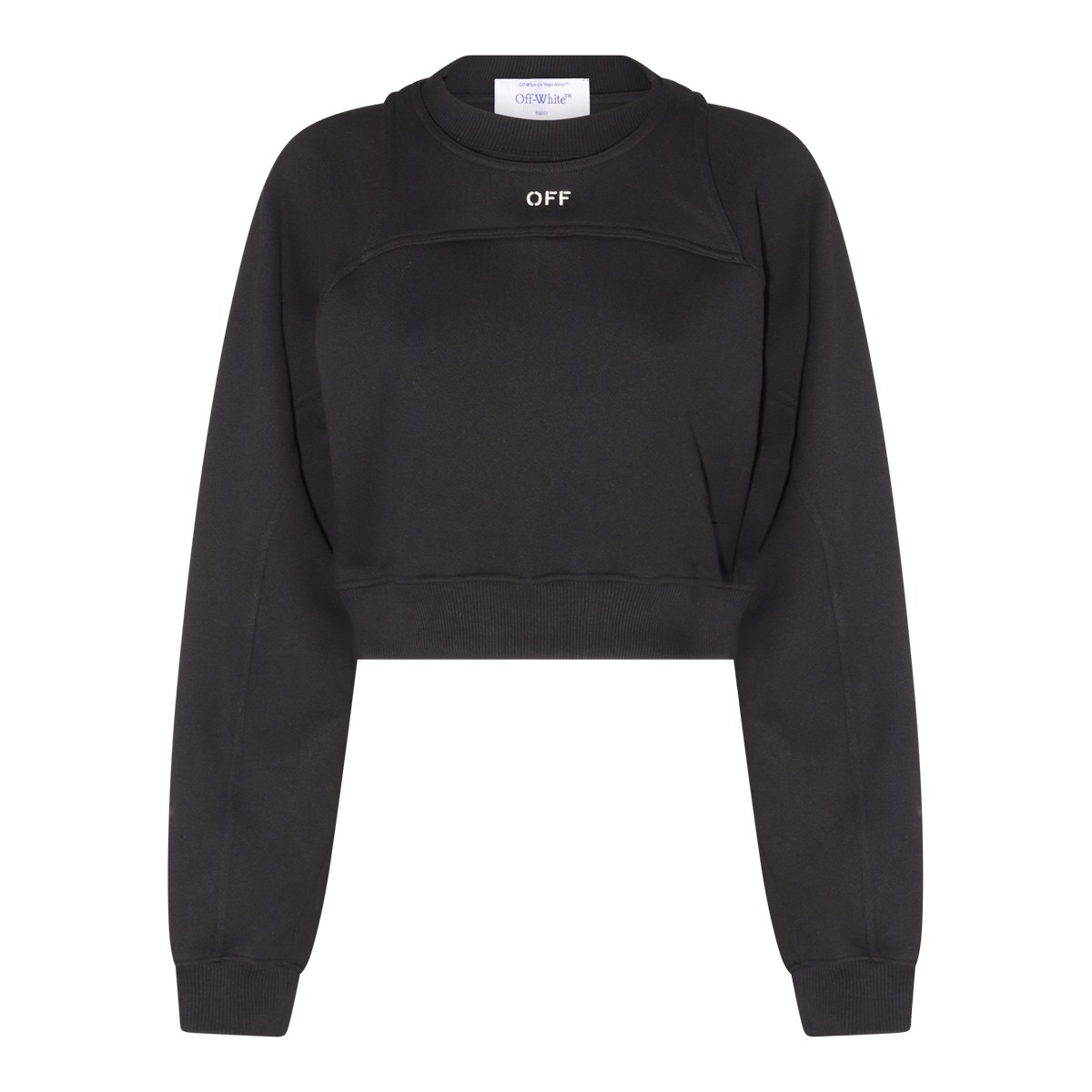 BLACK AND WHITE COTTON SWEATSHIRT BLACK AND WHITE COTTON SWEATSHIRT