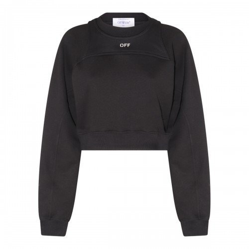 BLACK AND WHITE COTTON SWEATSHIRT