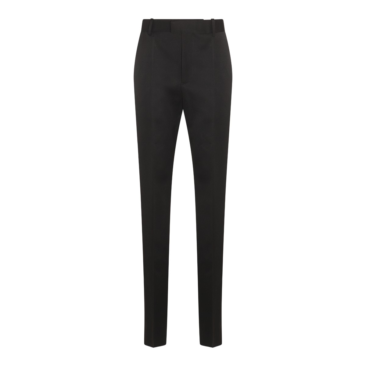 BLACK WOOL SART GRAIN DE POUDRE PANTS