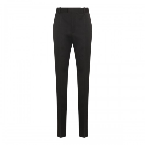 BLACK WOOL SART GRAIN DE POUDRE PANTS