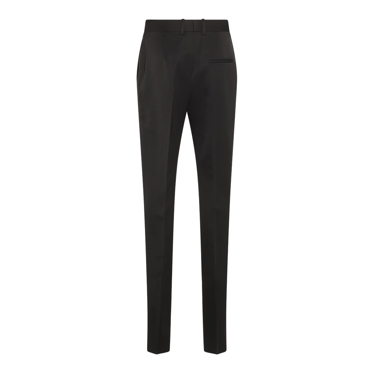 BLACK WOOL SART GRAIN DE POUDRE PANTS