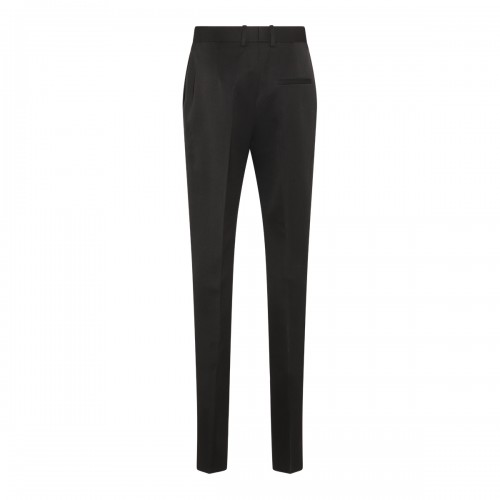 BLACK WOOL SART GRAIN DE POUDRE PANTS