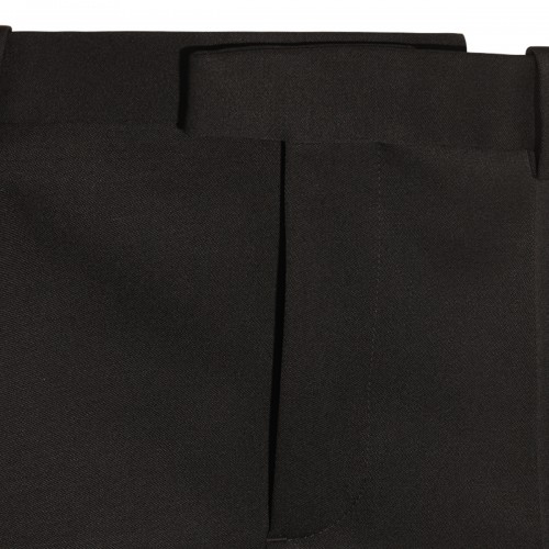 BLACK WOOL SART GRAIN DE POUDRE PANTS