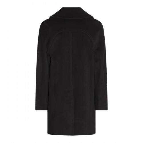 BLACK WOOL BLEND COAT