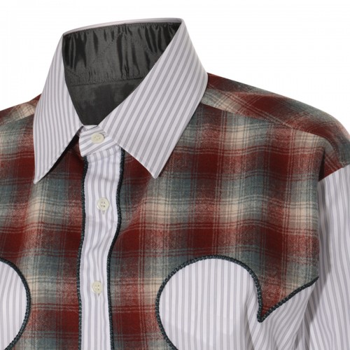 GREY AND BROWN COTTON SHIRT