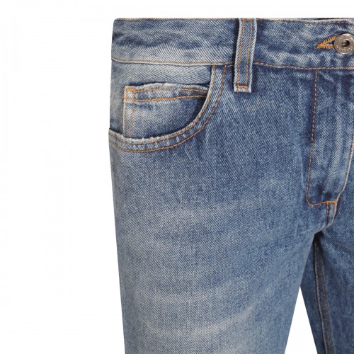 BLUE DENIM FLARED 5 POCKETS JEANS 