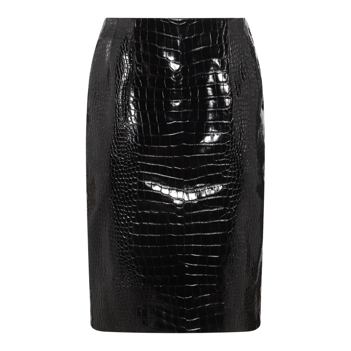 BLACK LEATHER SKIRT