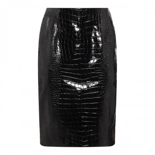 BLACK LEATHER SKIRT