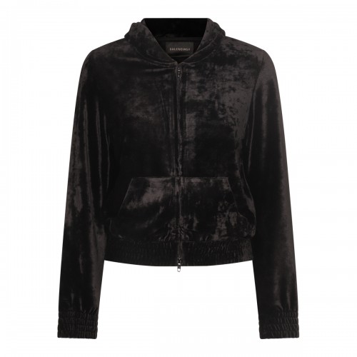 BLACK VISCOSE VELVET LOGO...