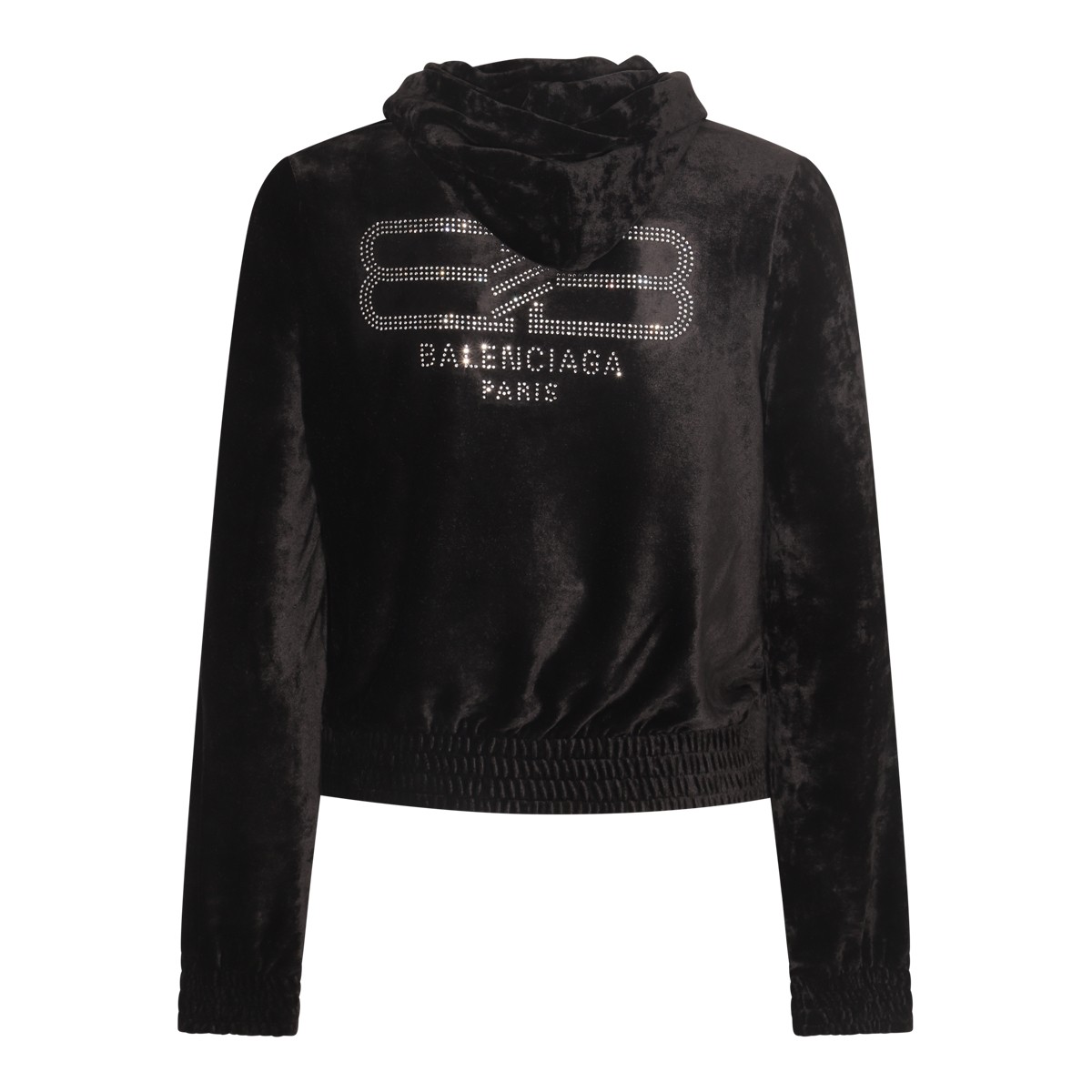 BLACK VISCOSE VELVET LOGO SWEATSHIRT BLACK VISCOSE VELVET LOGO SWEATSHIRT