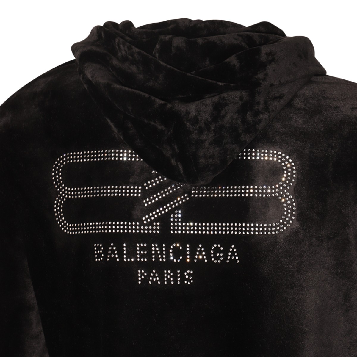BLACK VISCOSE VELVET LOGO SWEATSHIRT BLACK VISCOSE VELVET LOGO SWEATSHIRT