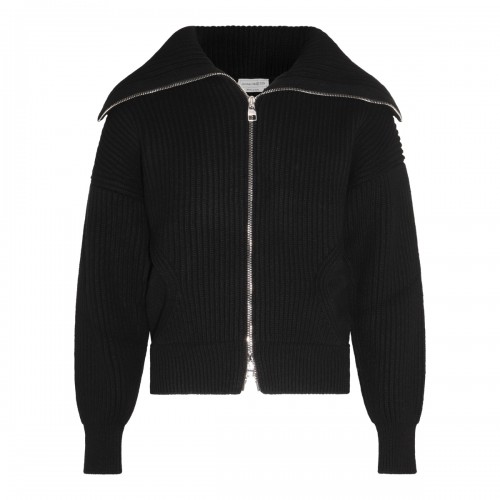 BLACK WOOL AND CASHMERE...