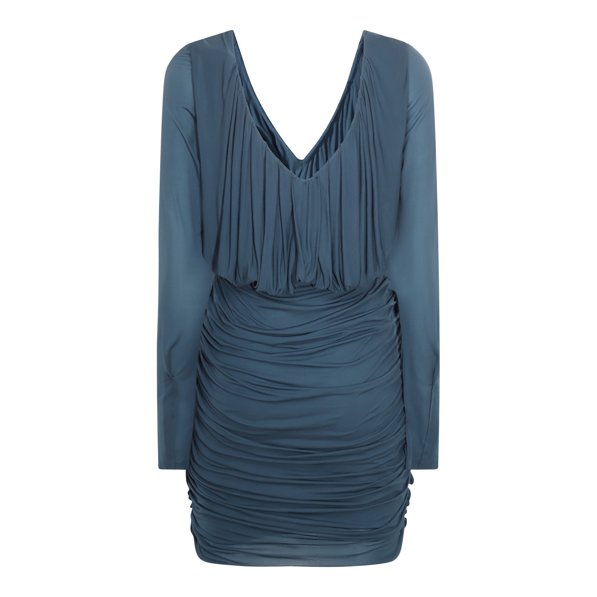 BLUE DRAPED MINI DRESS BLUE DRAPED MINI DRESS