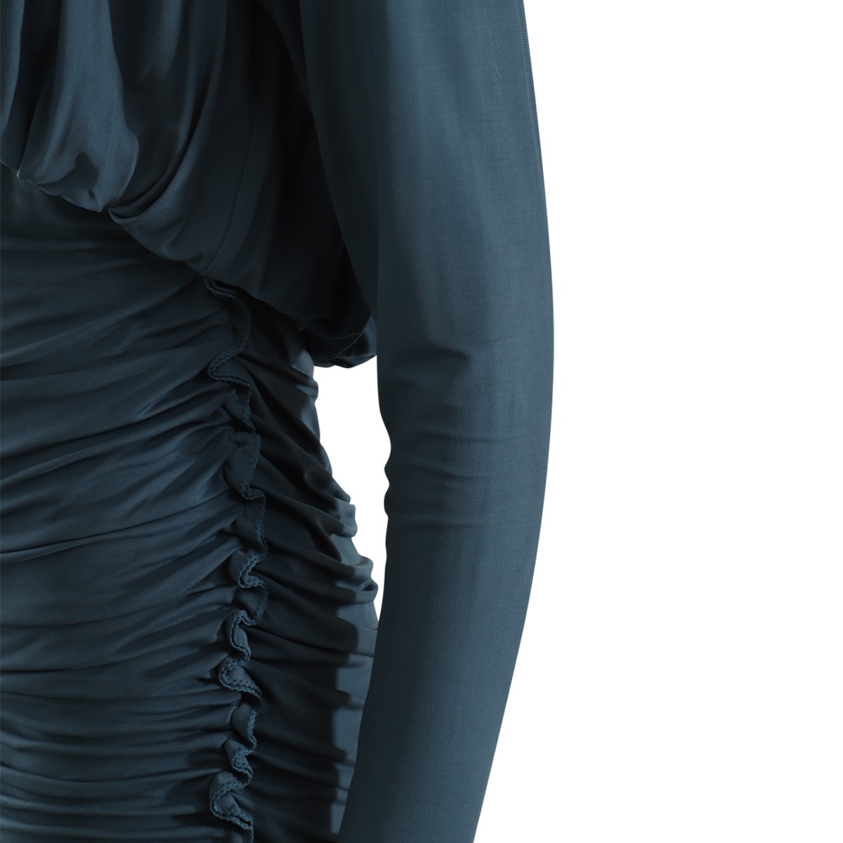 BLUE DRAPED MINI DRESS BLUE DRAPED MINI DRESS