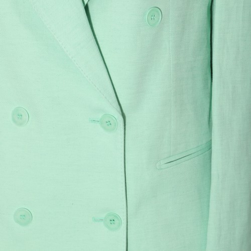 GREEN VISCOSE-LINEN BLEND BLAZER