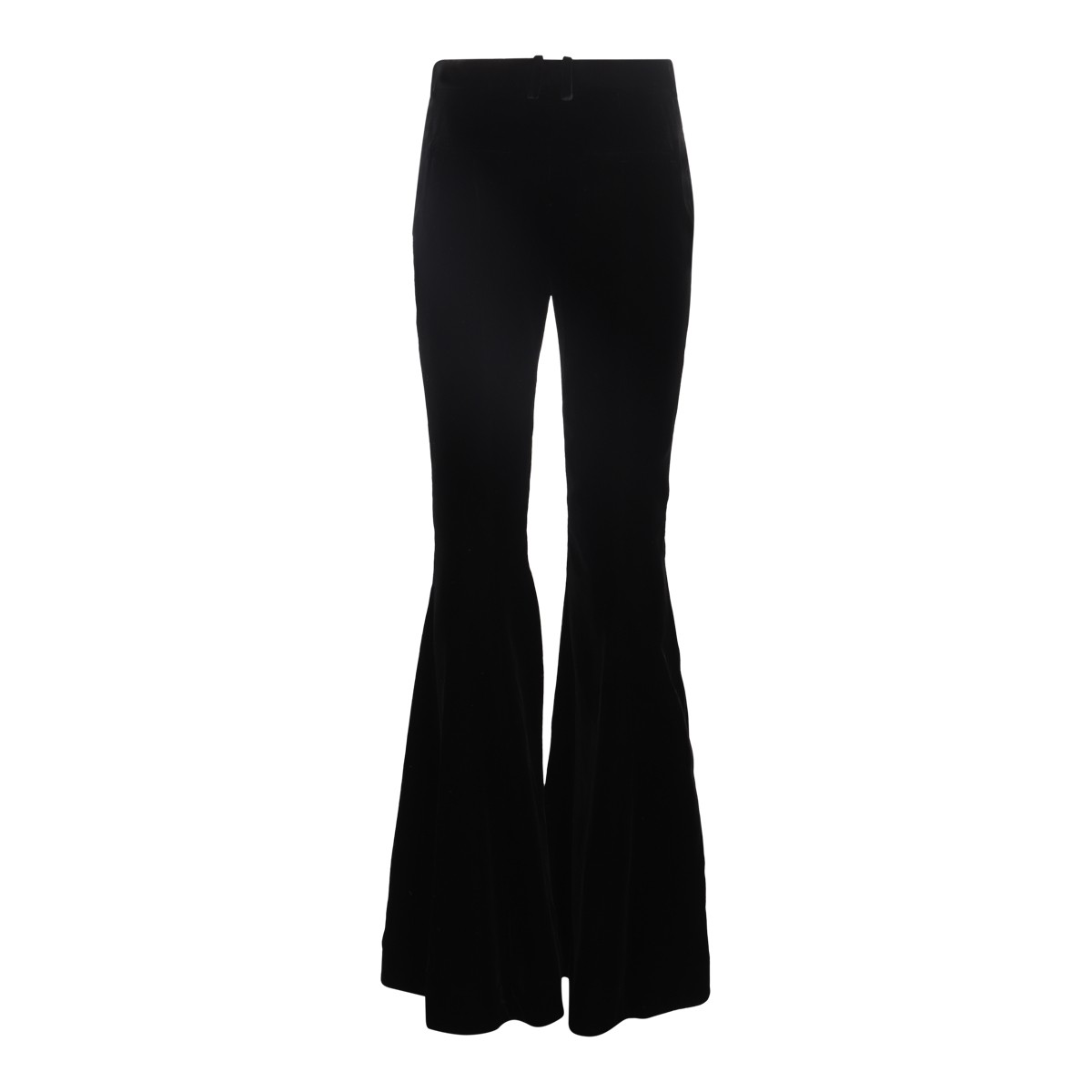 BLACK SILK-VISCOSE BLEND TROUSERS BLACK SILK-VISCOSE BLEND TROUSERS