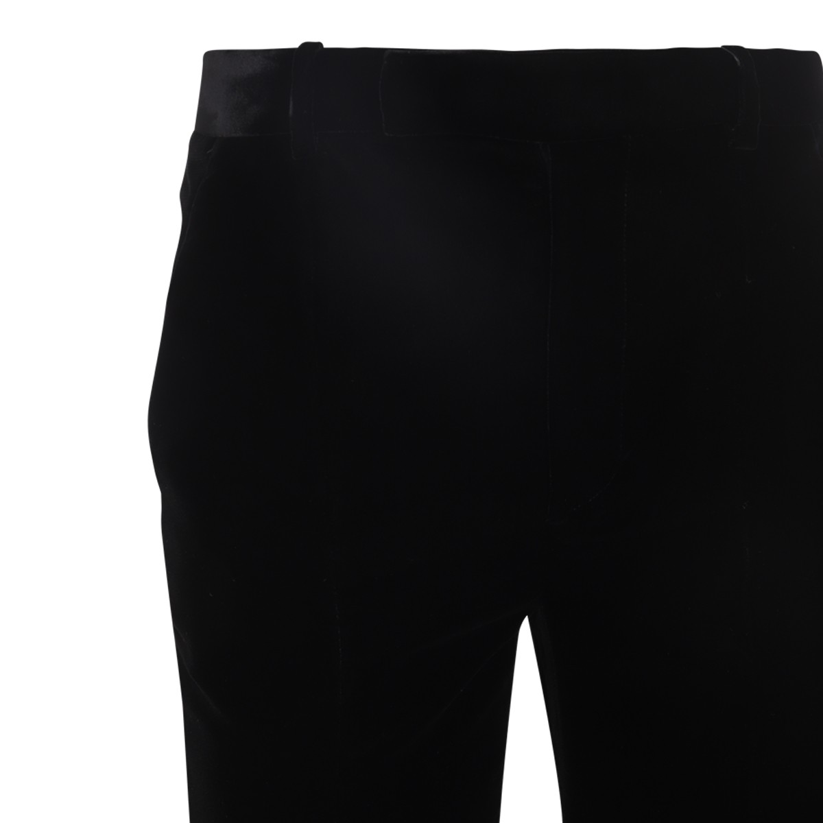 BLACK SILK-VISCOSE BLEND TROUSERS BLACK SILK-VISCOSE BLEND TROUSERS