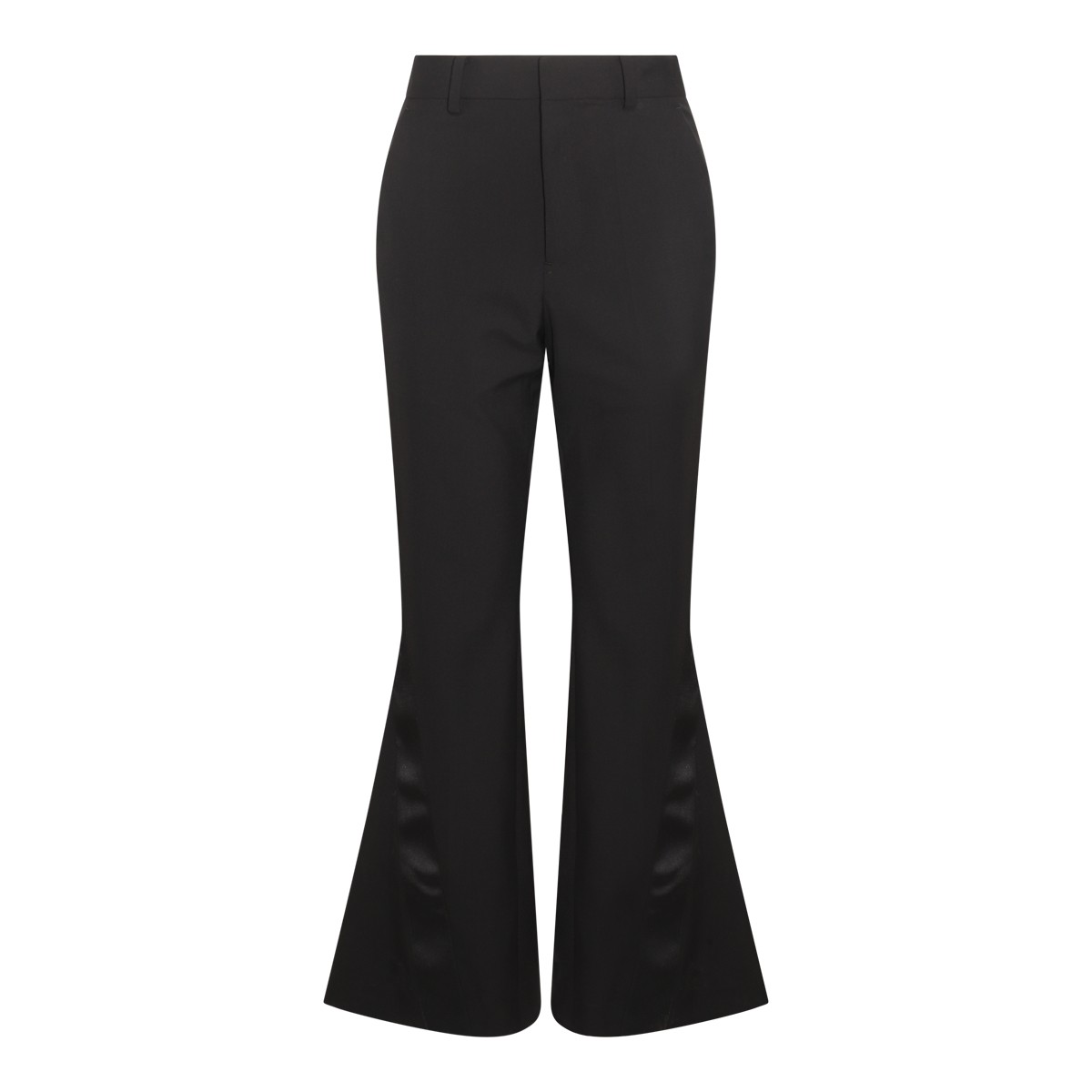 BLACK WOOL BLEND TROUSERS