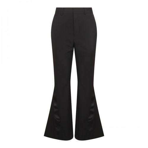 BLACK WOOL BLEND TROUSERS