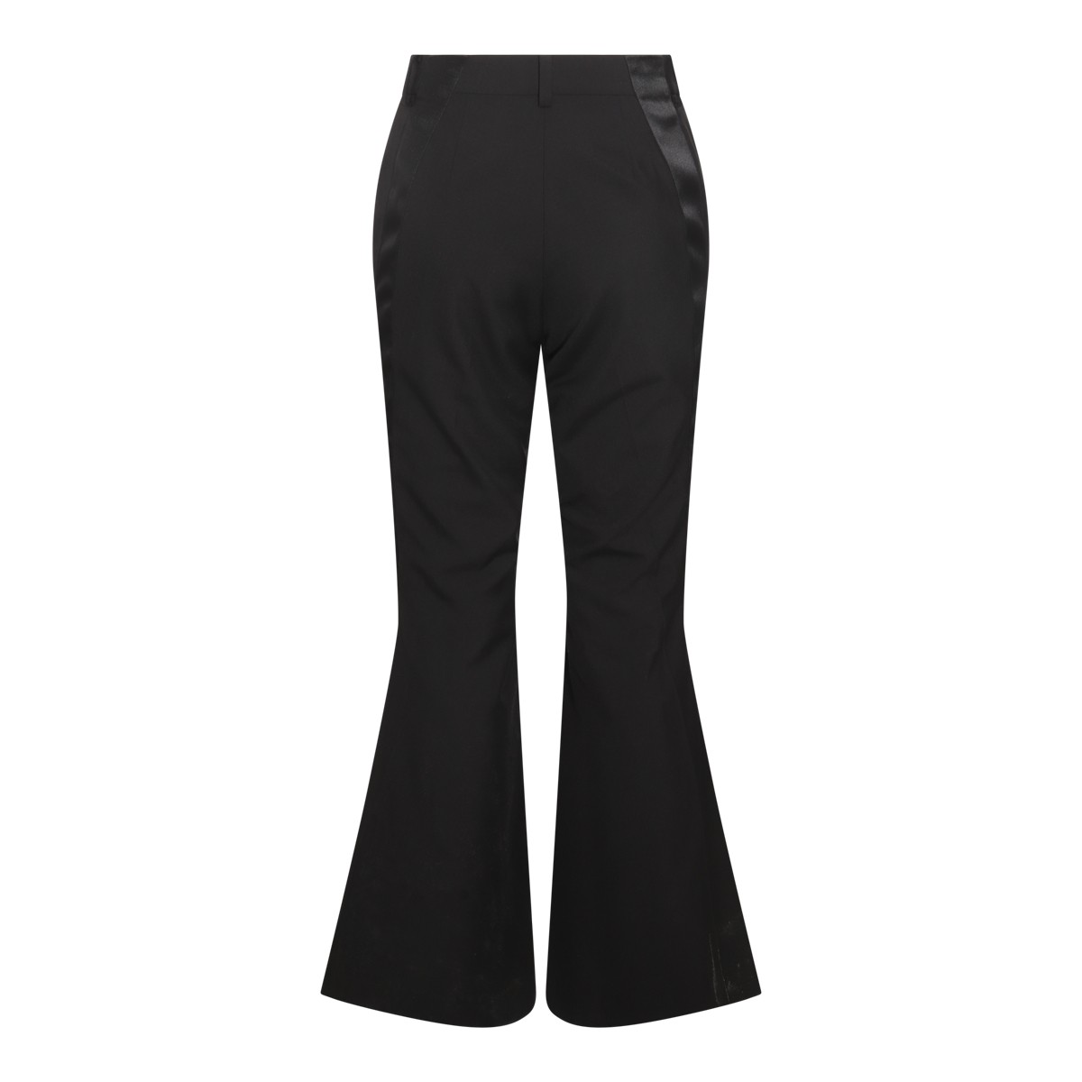 BLACK WOOL BLEND TROUSERS