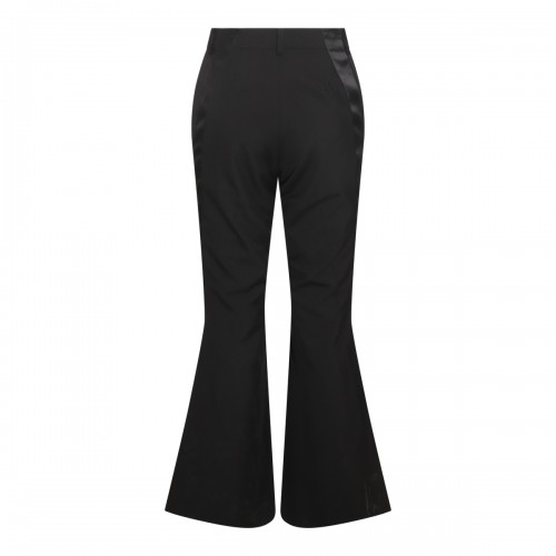 BLACK WOOL BLEND TROUSERS