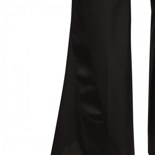 BLACK WOOL BLEND TROUSERS