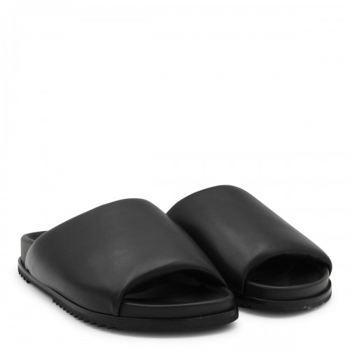 BLACK LEATHER FLATS 