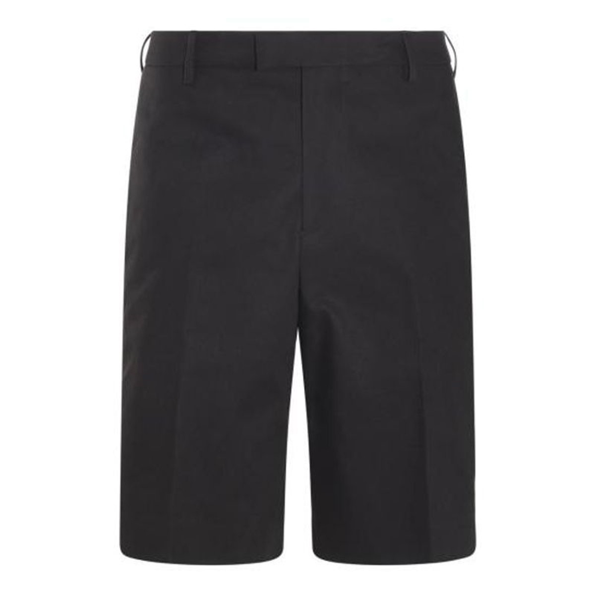 BLACK COTTON BERMUDA SHORTS