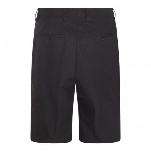 BLACK COTTON BERMUDA SHORTS