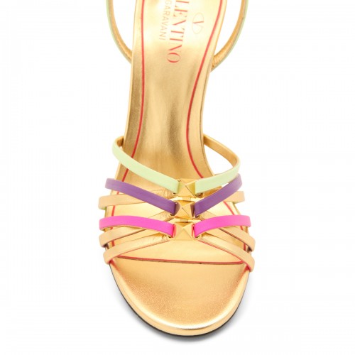 MULTICOLOUR LEATHER STRAPPY SANDALS