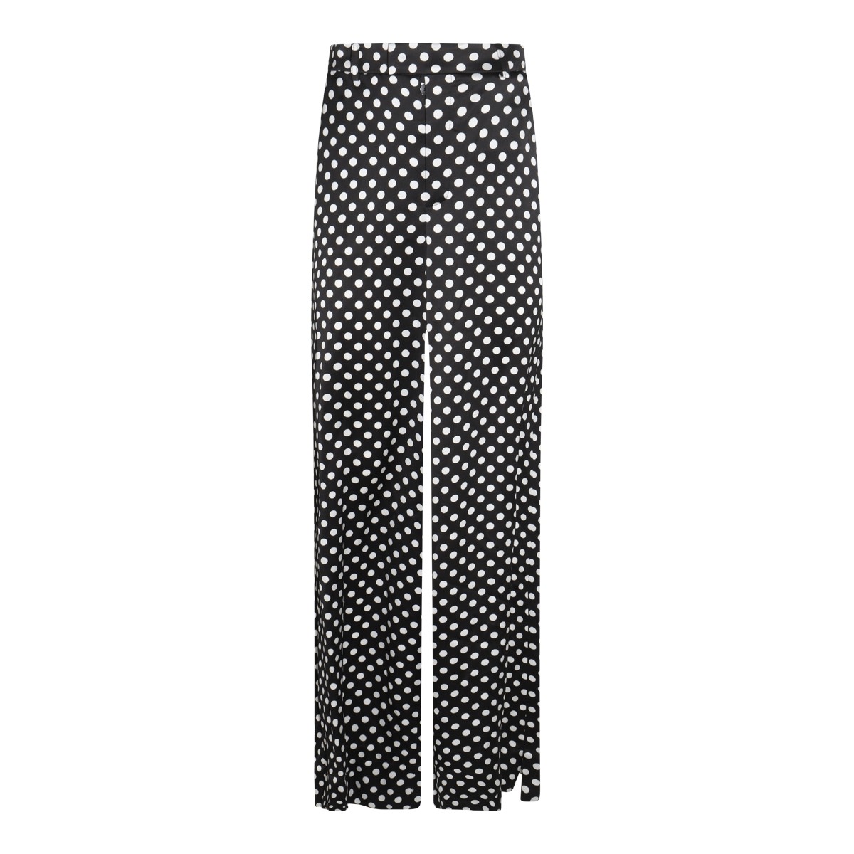 BLACK AND WHITE VISCOSE TROUSERS