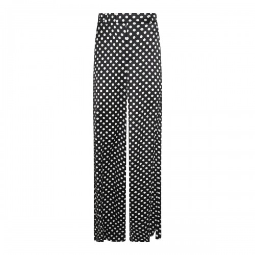 BLACK AND WHITE VISCOSE TROUSERS