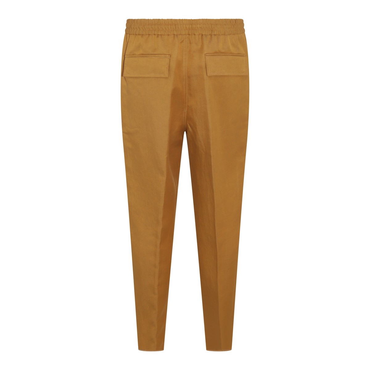 OCHRE LINEN BLEND PANTS