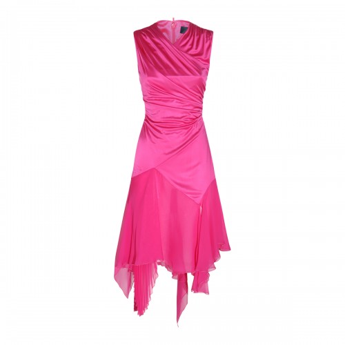 GLOSSY PINK VISCOSE DRESS