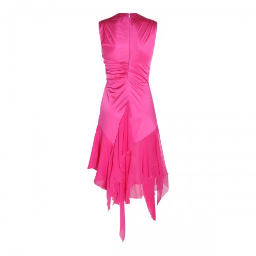 GLOSSY PINK VISCOSE DRESS