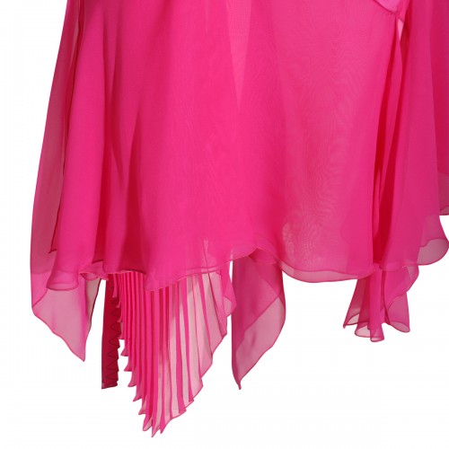 GLOSSY PINK VISCOSE DRESS