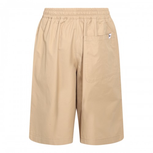 BEIGE COTTON BLEND SHORTS