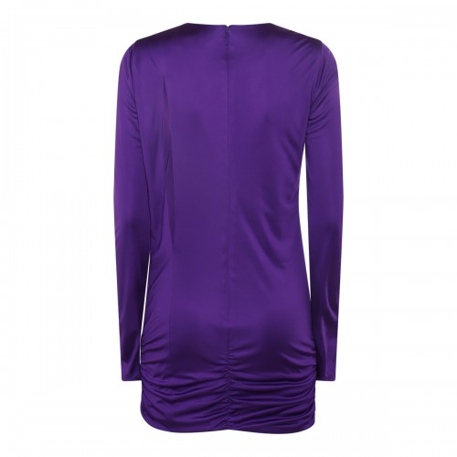 BRIGHT DARK ORCHID VISCOSE MINI DRESS