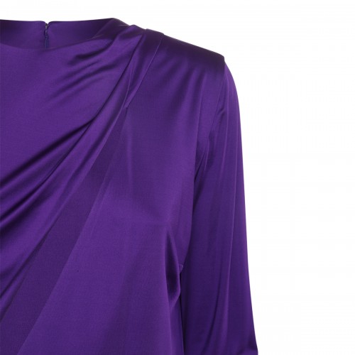 BRIGHT DARK ORCHID VISCOSE MINI DRESS