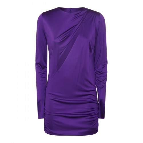 BRIGHT DARK ORCHID VISCOSE MINI DRESS