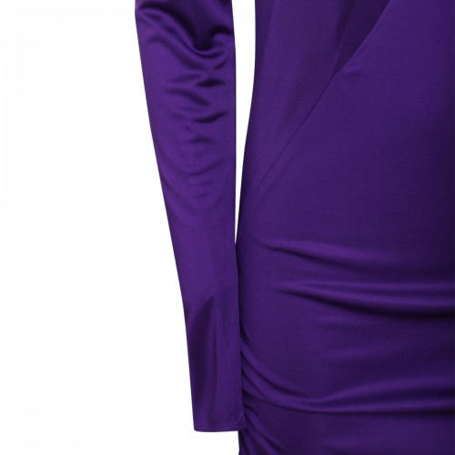 BRIGHT DARK ORCHID VISCOSE MINI DRESS