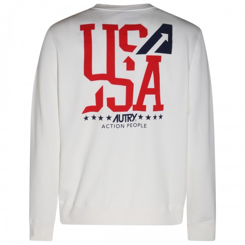 WHITE COTTON SWEATSHIRT