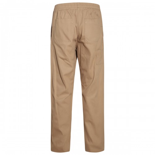 BEIGE COTTON BLEND TROUSERS