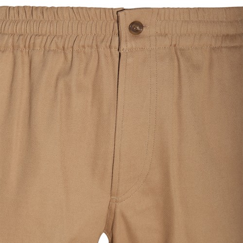 BEIGE COTTON BLEND TROUSERS