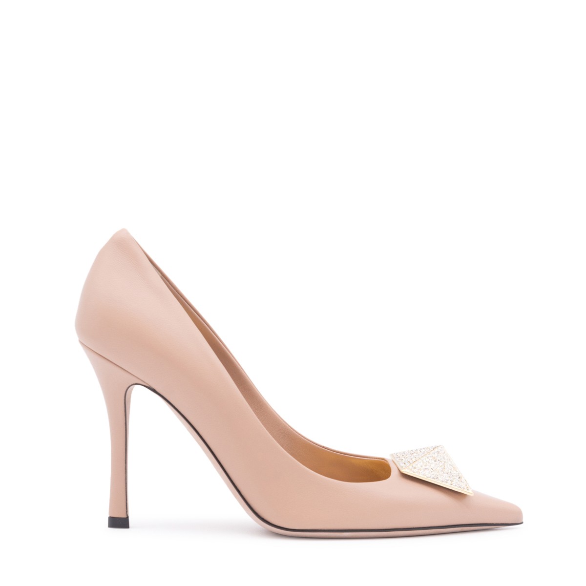 ROSE CANNELLE LEATHER ONE STUD PUMPS