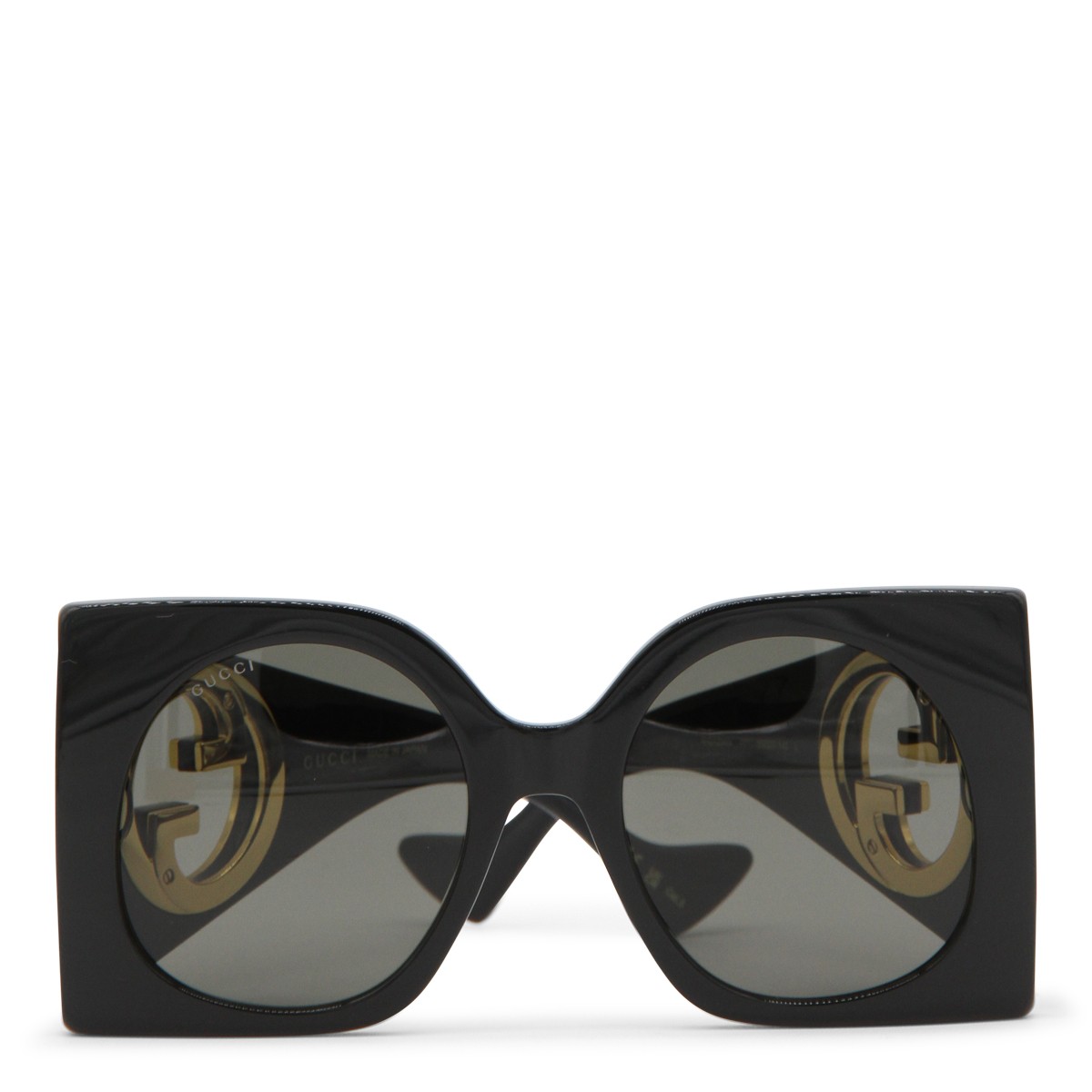 BLACK ACETATE SQUARE SUNGLASSES