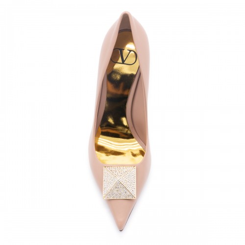 ROSE CANNELLE LEATHER ONE STUD PUMPS