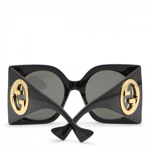 BLACK ACETATE SQUARE SUNGLASSES