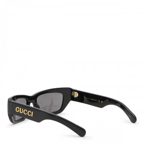 BLACK ACETATE SQUARE SUNGLASSES 