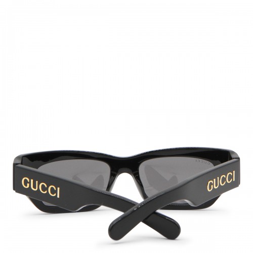 BLACK ACETATE SQUARE SUNGLASSES 